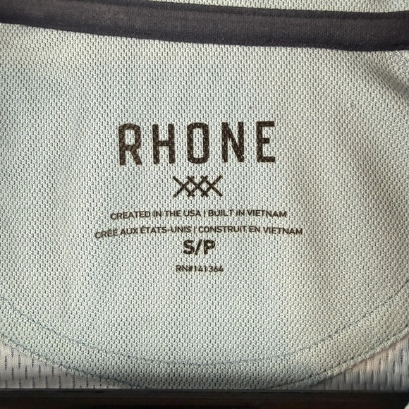 Rhone Pullover Shirt Mens Small Light Blue Snap Mock Neck Performance Athletic - Picture 5 of 15